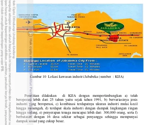 Gambar 10  Lokasi kawasan industri Jababeka (sumber  : KIJA) 