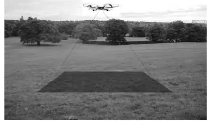 Fig. 1. Illustration of quadcopter with facing down camera. 