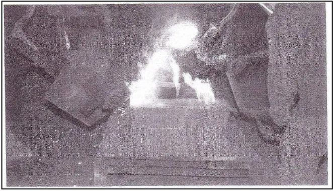 Figure 2.1: Pouring molten metal into mould (Parashar and Mittal, 2007). 