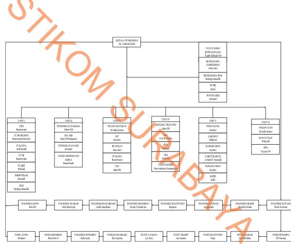 Gambar 2.1 Struktur organisasi puskesma Kupang Jetis Mojokerto 