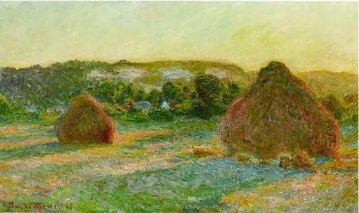 Gambar 3. Claude Monet. “Haystacks (1891)” oil on canvas. 100x60cm . Sumber. http://en.m.wikipedia.org/wiki/haystacks_(monet_series)