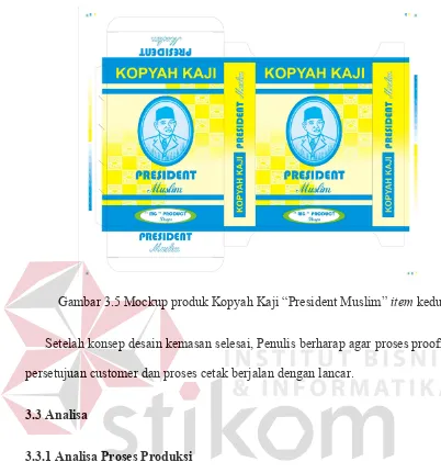 Gambar 3.5 Mockup produk Kopyah Kaji “President Muslim” item kedua 