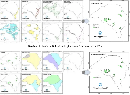 Gambar  1.   Penilaian Kelayakan Regional dan Peta Zona Layak TPA 