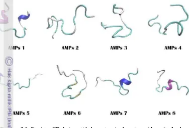 Gambar 2.5  Struktur 3D dari peptida berpotensi sebagai peptida antimikroba 