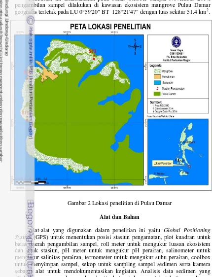 Gambar 2 Lokasi penelitian di Pulau Damar 
