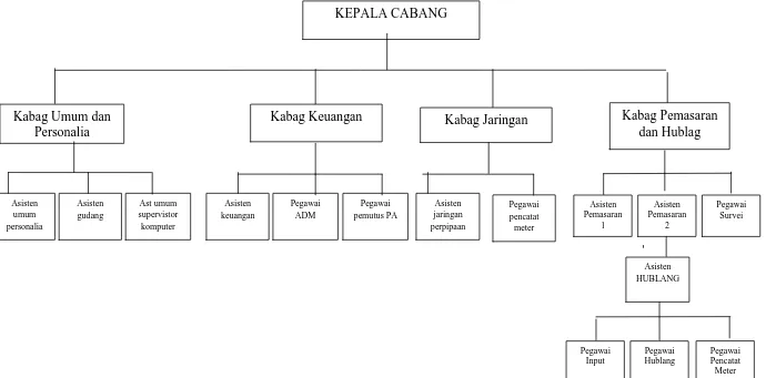 Gambar 2.2 Struktur Organisasi Sumber: PDAM TIRTANADI CABANG SUNGGAL Cabang Sunggal  