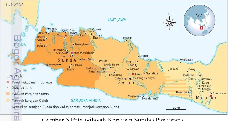 Gambar 5 Peta wilayah Kerajaan Sunda (Pajajaran)  