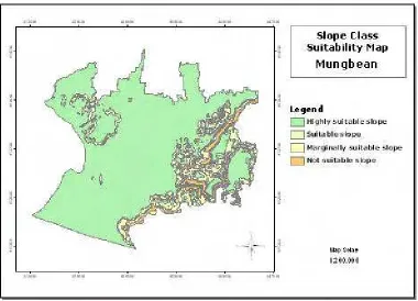 Figure 4.5.  Slope class suitability map for Rice 