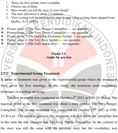 Figure 3.1. Guide for pre-test 