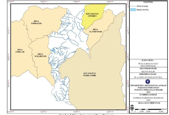 Gambar 5 Peta aliran sungai Desa Patengan  