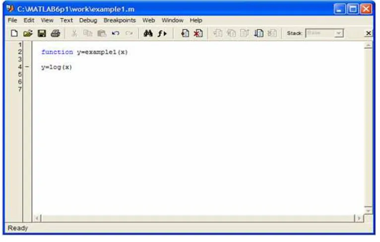 Gambar 3. Penulisan dalam m-files