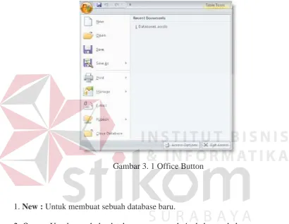 Gambar 3. 1 Office Button 