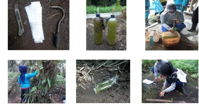 Gambar 2 Alat dan bahan serta cara pengaplikasian infus akar 