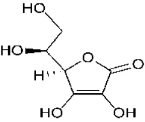 Gambar 3. Formula struktur kimia dari asam askorbat (Hadi, 2011)