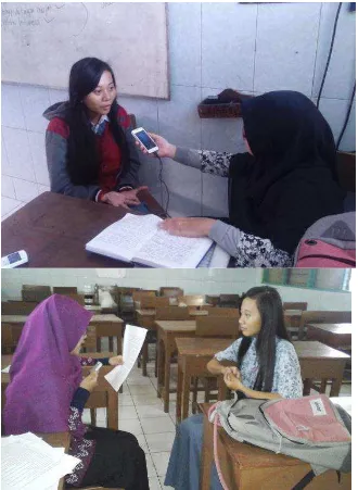 Gambar 21.2 Wawancara dengan siswa kelas X Jurusan Administrasi Perkantoran, Lia Wijayanti  