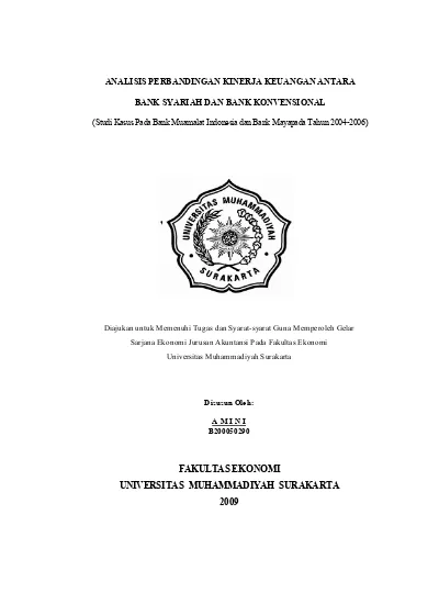 ANALISIS PERBANDINGAN KINERJA KEUANGAN ANTARA BANK SYARIAH DAN BANK ...