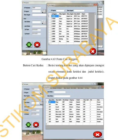 Gambar 4.64 Form Cari Koleksi 