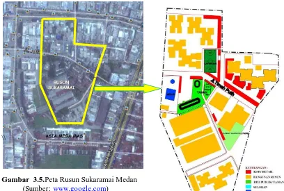 Gambar  3.5.Peta Rusun Sukaramai Medan            (Sumber: www.google.com)  