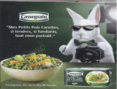 Gambar 1: iklan makanan Cassegrain – Petits Pois et Carotes 