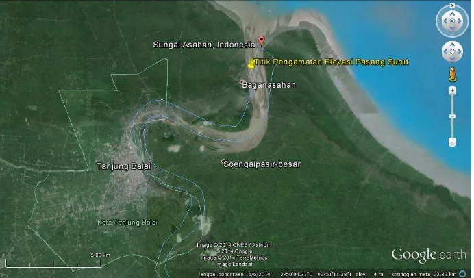 Gambar 3.3. Sungai Asahan hasil pencitraan Google Earth 
