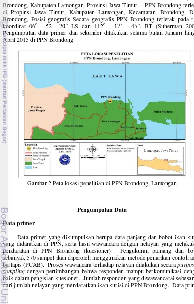 Gambar 2 Peta lokasi penelitian di PPN Brondong, Lamongan  
