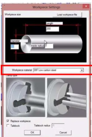 Gambar 2.28 Tampilan menu workpiece 
