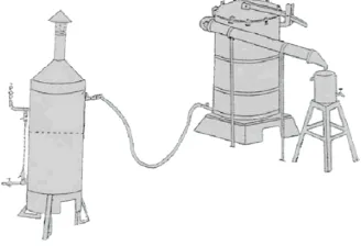 Gambar 4. Alat penyuling dengan uap dan air 