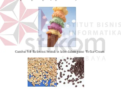 Gambar 3.4  Referensi bentuk es krim dalam game  Yo!Ice Cream  