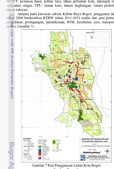 Gambar 7 Peta Penggunaan Lahan Kota Bogor 