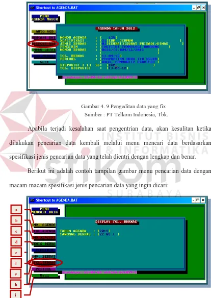 Gambar 4.10 Pencarian data berdasarkan tanggal berkas Sumber : PT Telkom Indonesia, Tbk
