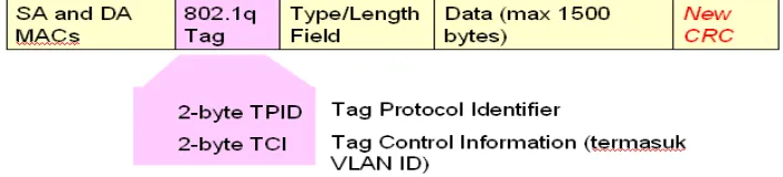 Gambar 3.8 Identifikasi Frame VLAN.  