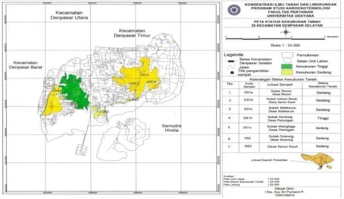 Gambar 2. Peta Status Kesuburan Tanah Kecamatan Denpasar Selatan 
