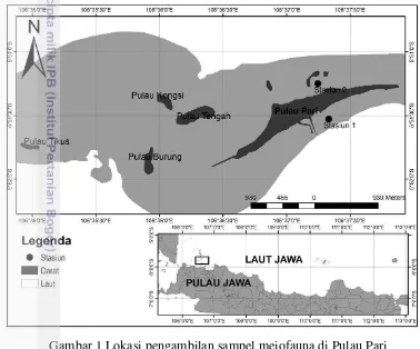 Gambar 1 Lokasi pengambilan sampel meiofauna di Pulau Pari 