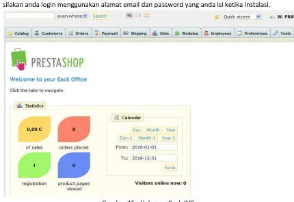 Gambar 15 : Halaman Back Office
