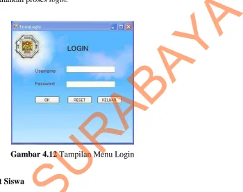 Gambar 4.13  Tampilan Form Input Data Siswa 