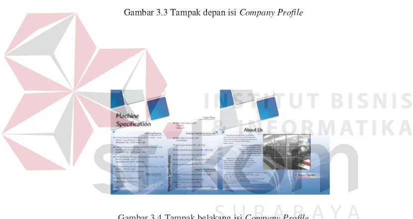 Gambar 3.3 Tampak depan isi Company Profile 