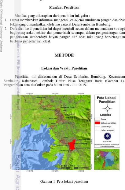 Gambar 1  Peta lokasi penelitian 