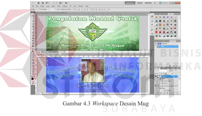 Gambar 4.3 Workspace Desain Mug 