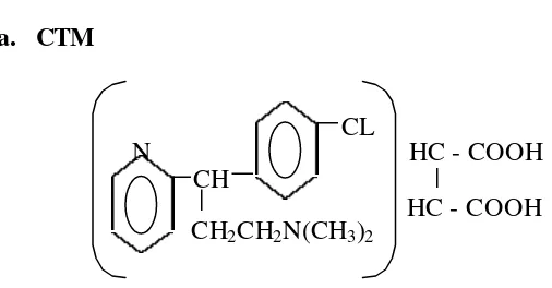 Gambar 1. Rumus Molekul Chlorampheniramin Maleat (Anonim, 1978). 
