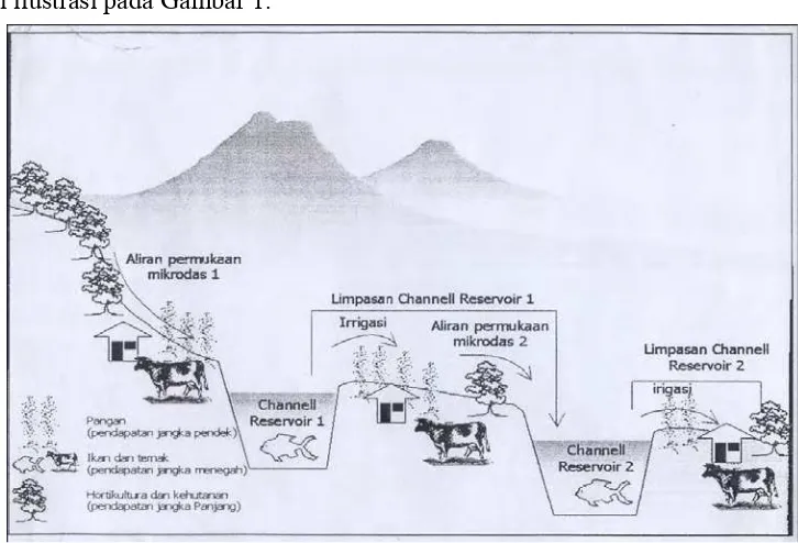 Gambar 1. Ilustrasi Dam Parit Bertingkat (Sumber Balitklimat., 2004) 