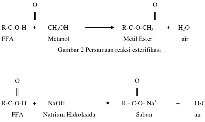 Gambar 2 Persamaan reaksi esterifikasi 