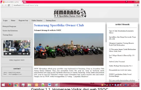 Gambar 1.1. Homepage Visitor dari web SSOC.