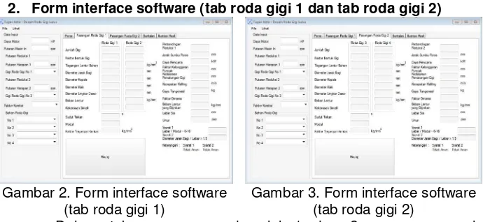 Gambar 3. Form interface software 