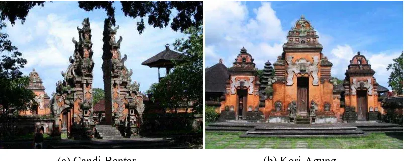 Gambar 9. Candi Bentar dan Kori Agung Pura Taman Sari (Sumber: http://bali.panduanwisata.id/files/2011/10/pura-taman-sari.jpg dan 