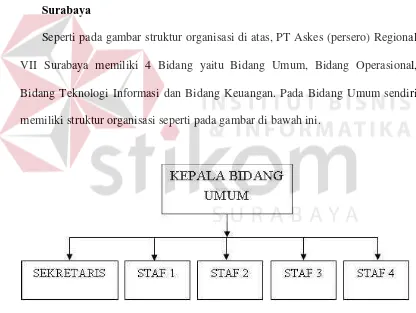 Gambar 2. 2 Struktur organisasi Bidang Umum PT Askes (persero) 