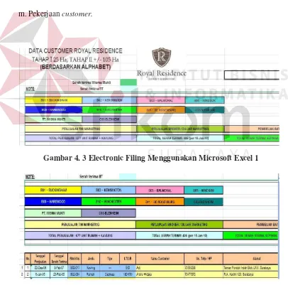 Gambar 4. 3 Electronic Filing Menggunakan Microsoft Excel 1 
