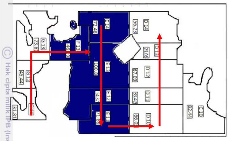 Gambar 6. Peta dan rencana pergiliran waktu pemupukan divisi III 