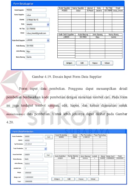 Gambar 4.19. Desain Input Form Data Supplier 