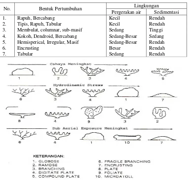 Tabel 3.  Faktor-faktor lingkungan yang mempengaruhi bentuk pertumbuhan 