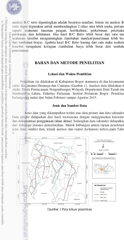 Gambar 1 Peta lokasi penelitian 